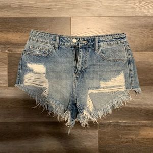 Denim cut off shorts